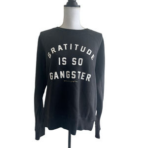 NWT Spiritual Gangster Gratitude Is So Gangster Classic Crew Black Sweatshirt L